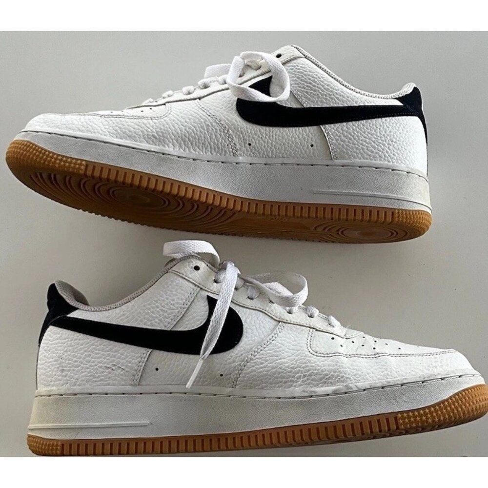 Nike Air Force 1 C10057-100 Men’s Size 10 White Obsidian Pebbled Leather